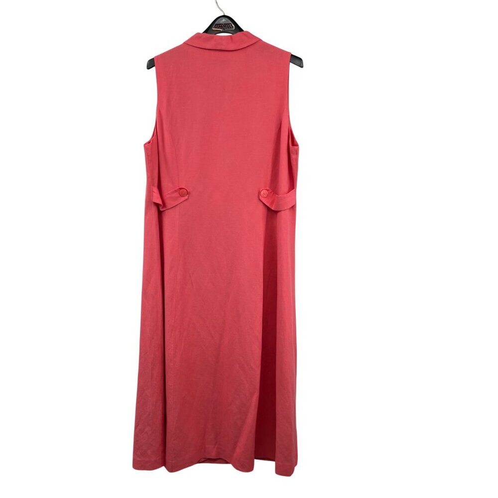 Vintage CJ Banks Linen Blend Midi Dress 20W Pink Button Front Used - Picture 2 of 16